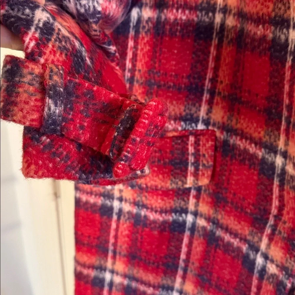 Anthropologie Wool-Blend Check Coat